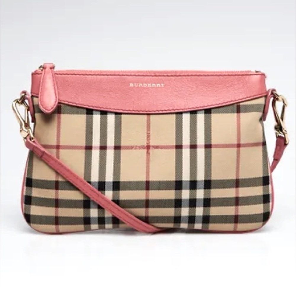 Burberry Pink and Tan Crossbody Bag